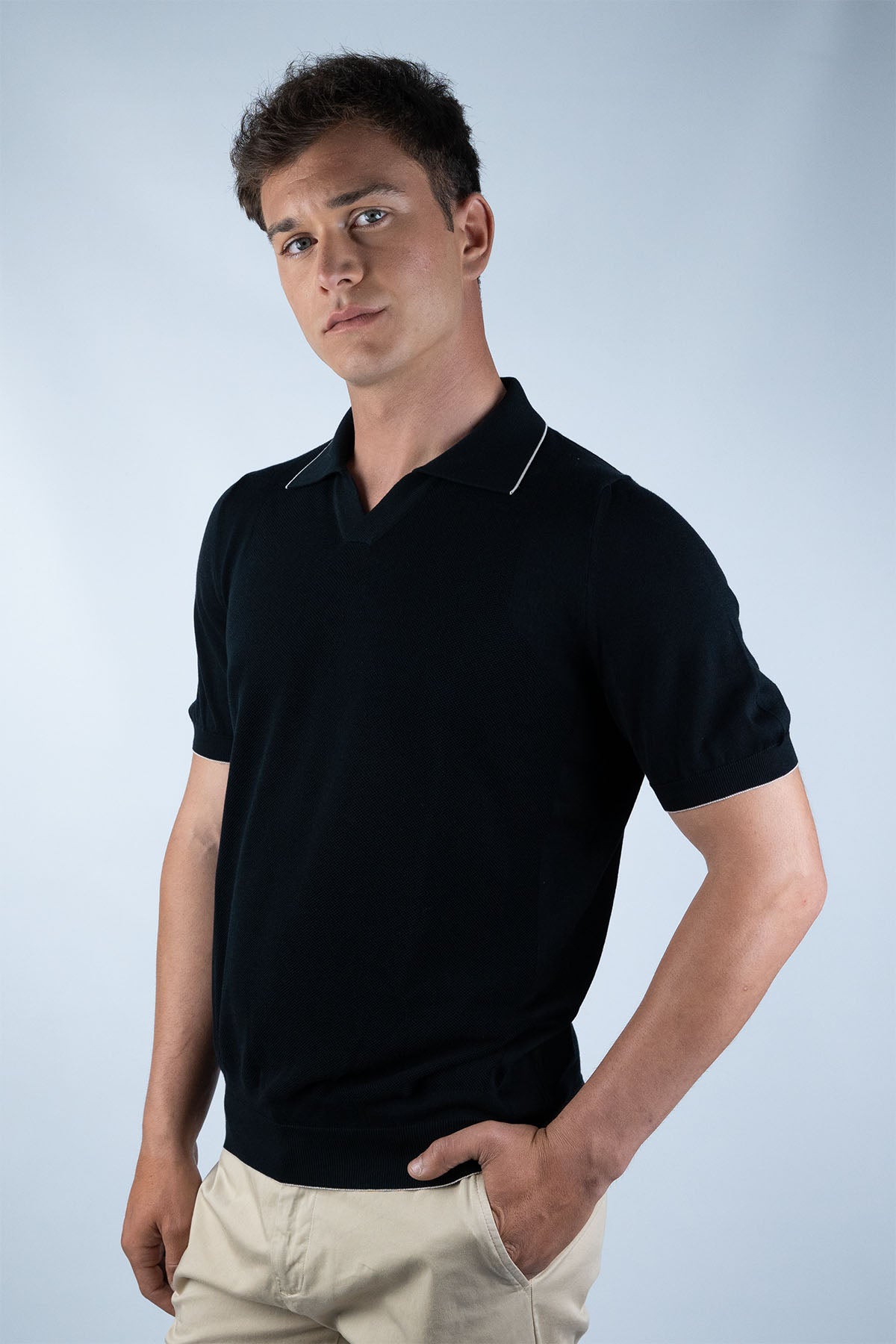 Svevo Lacivert Pamuk Merserize