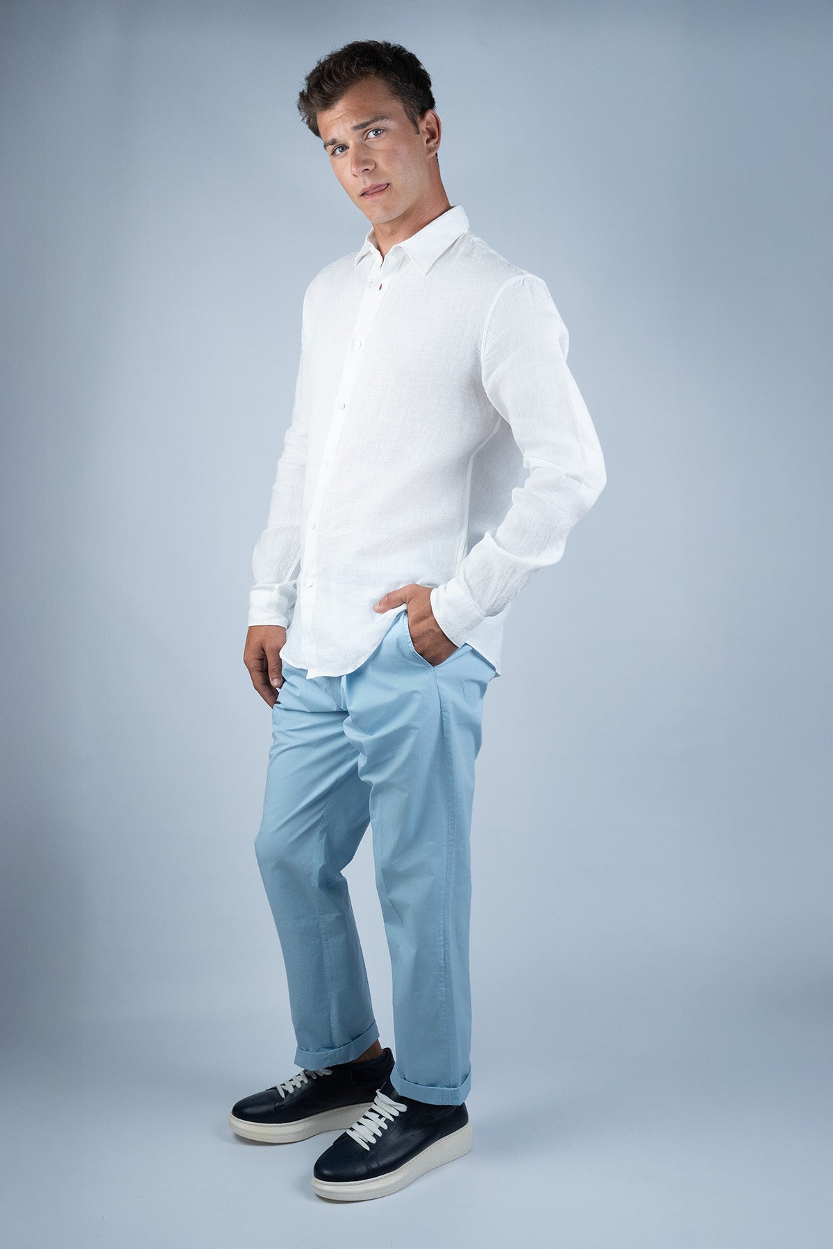 Sunspel Beyaz Keten Gömlek