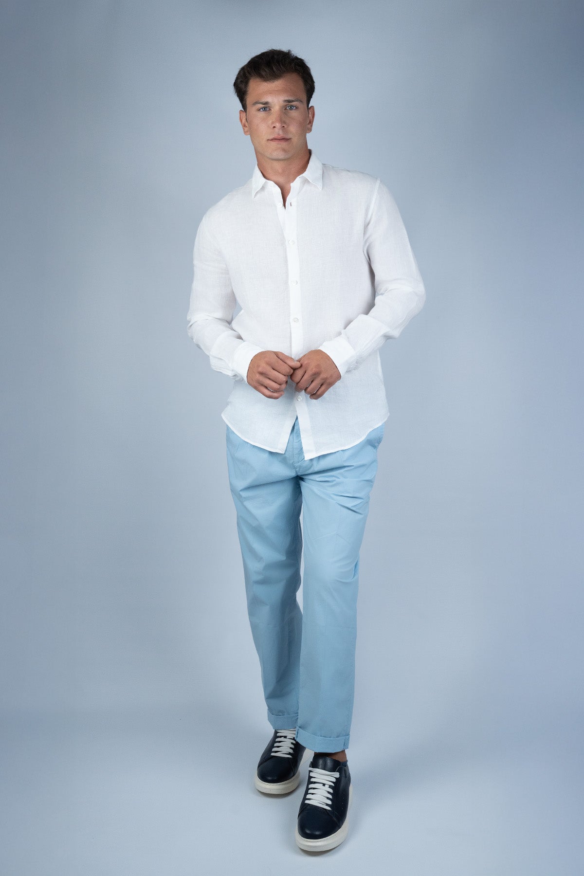 Sunspel Beyaz Keten Gömlek