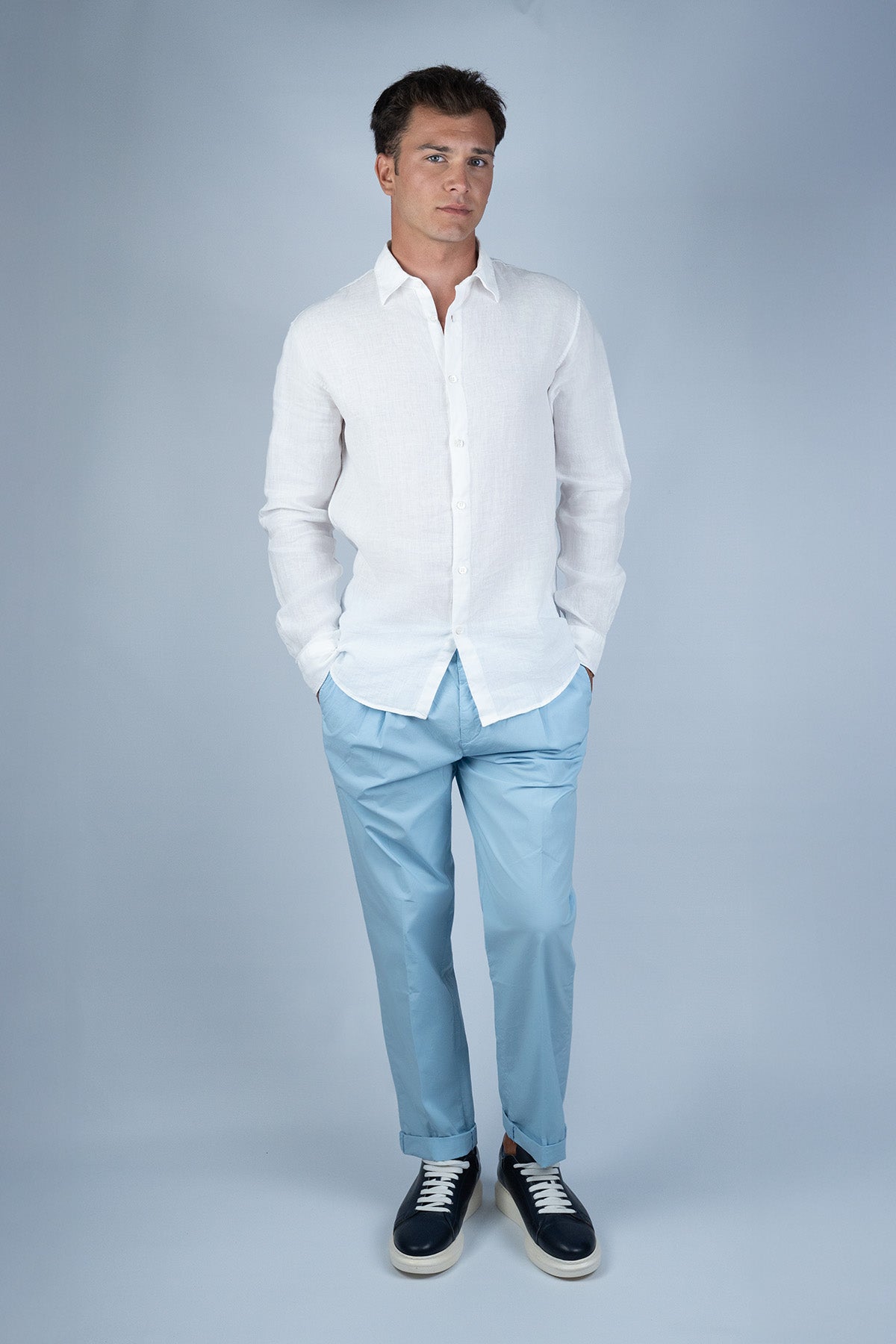 Sunspel Beyaz Keten Gömlek