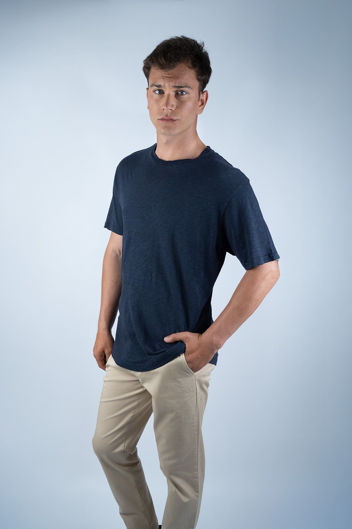 Sunspel Lacivert Pamuk T-shirt