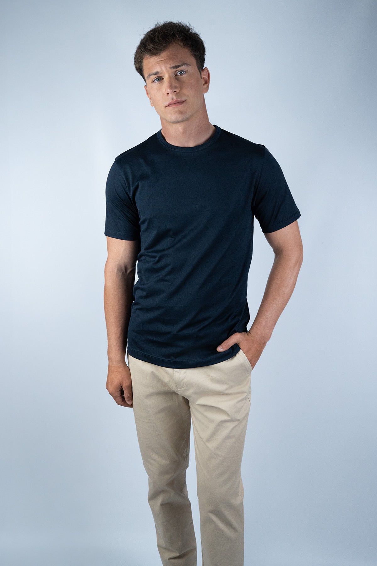 Sunspel Lacivert Pamuk T-shirt