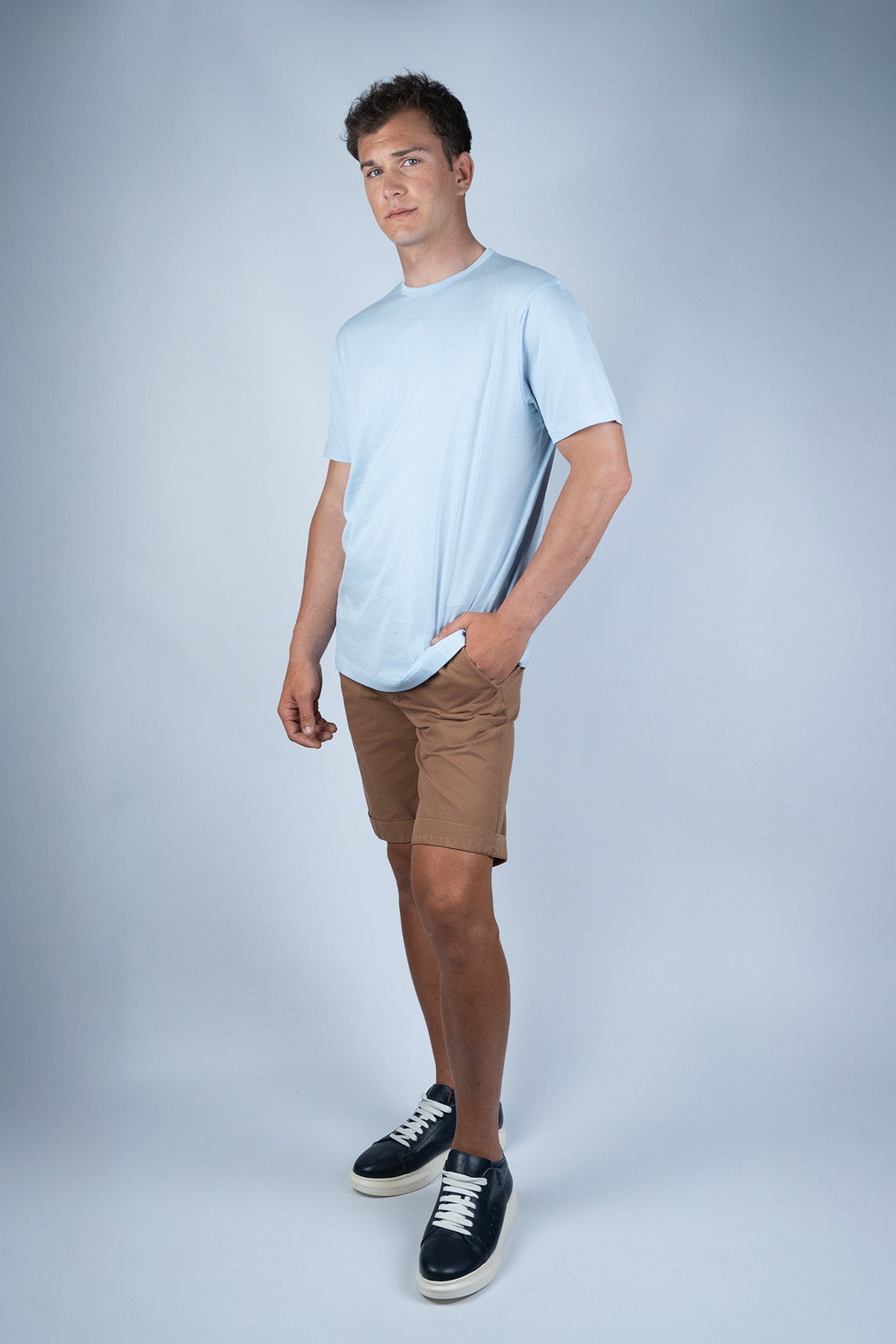 Sunspel Mavi Pamuk T-shirt