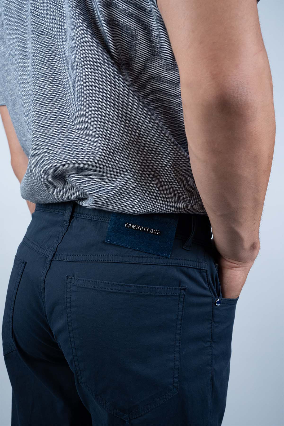 Camouflage Lacivert Koton Pantalon