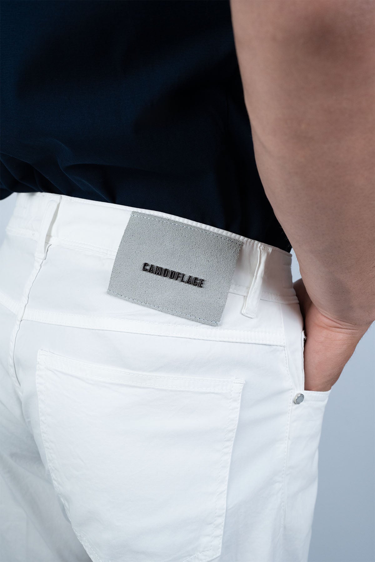 Camouflage Beyaz Koton Pantalon