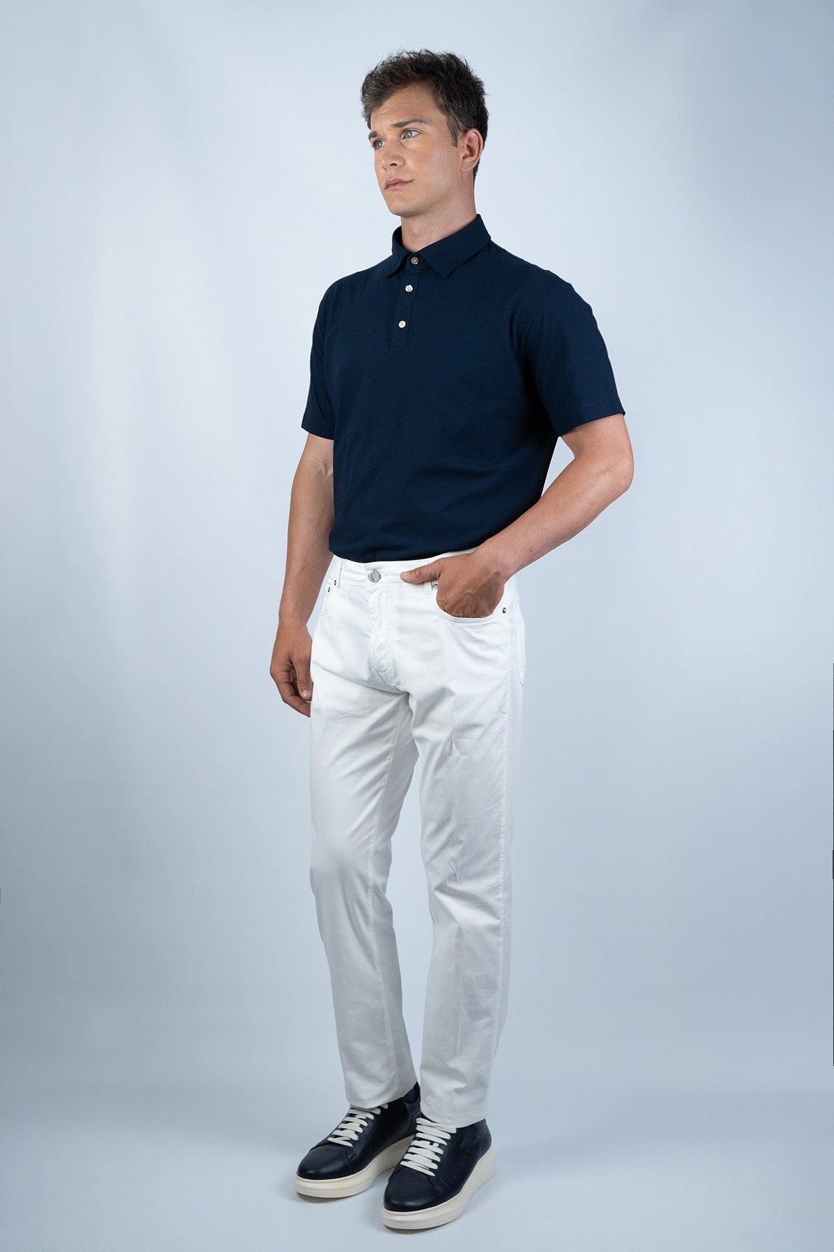 Camouflage Beyaz Koton Pantalon