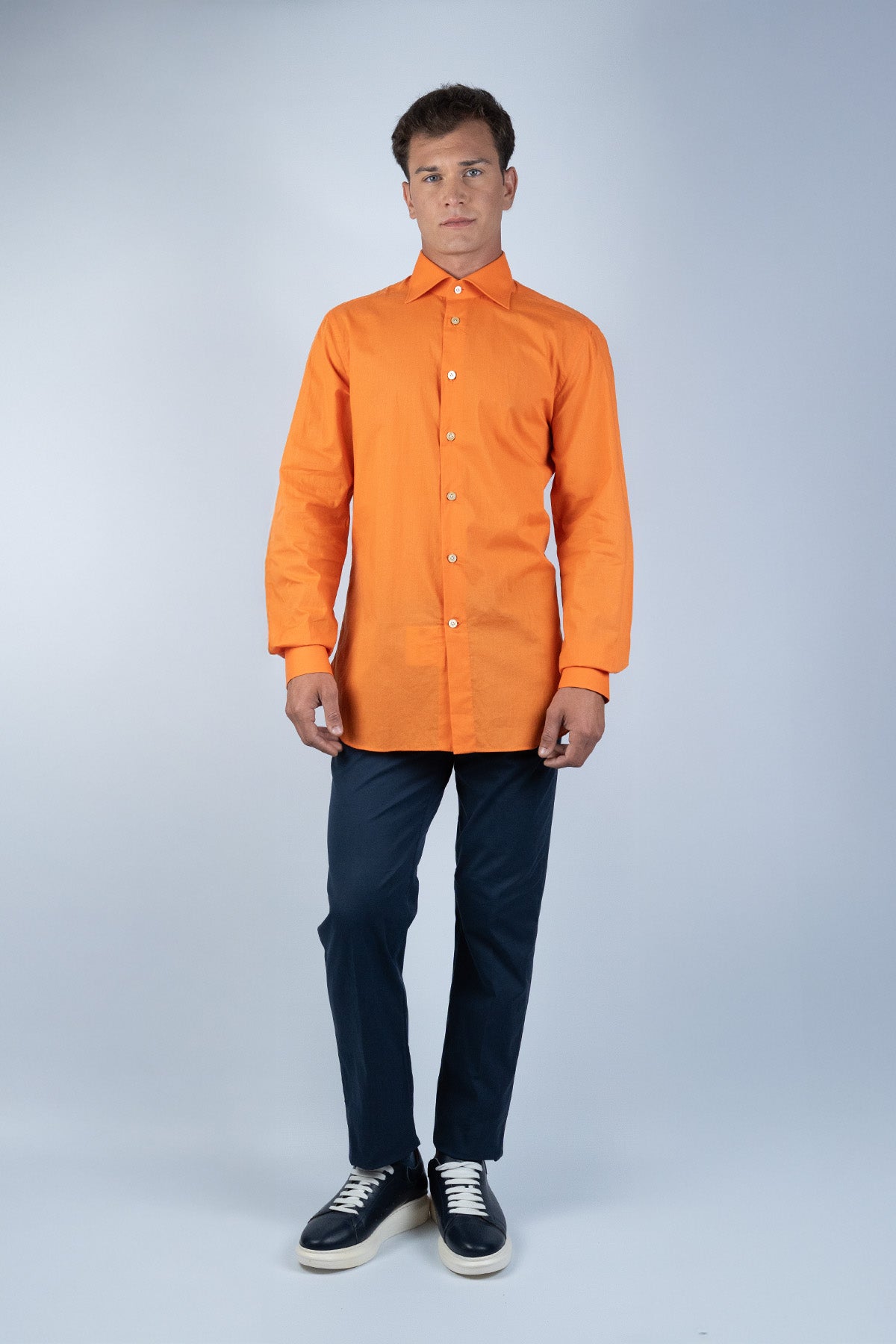 Kiton Turuncu Pamuk Gömlek