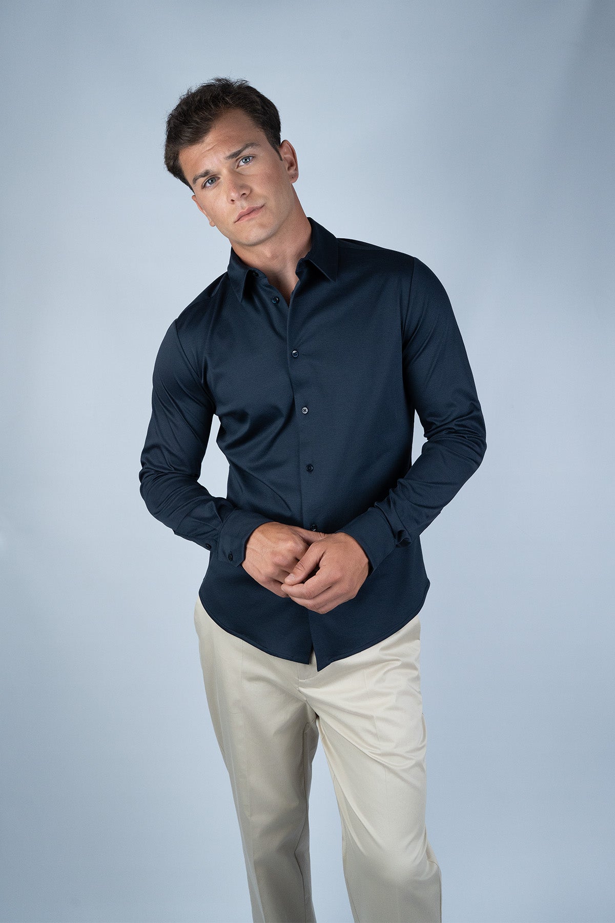 Kiefermann Lacivert Pamuk Gömlek