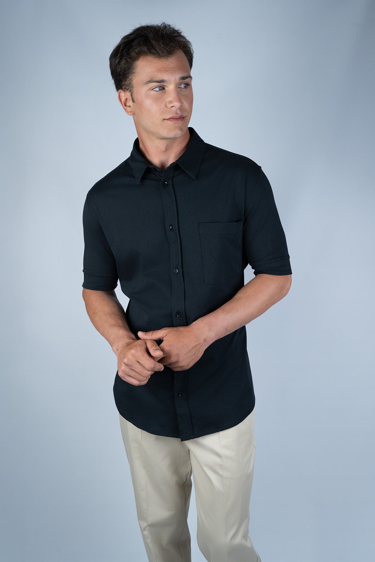 Kiefermann Siyah Pamuk Gömlek