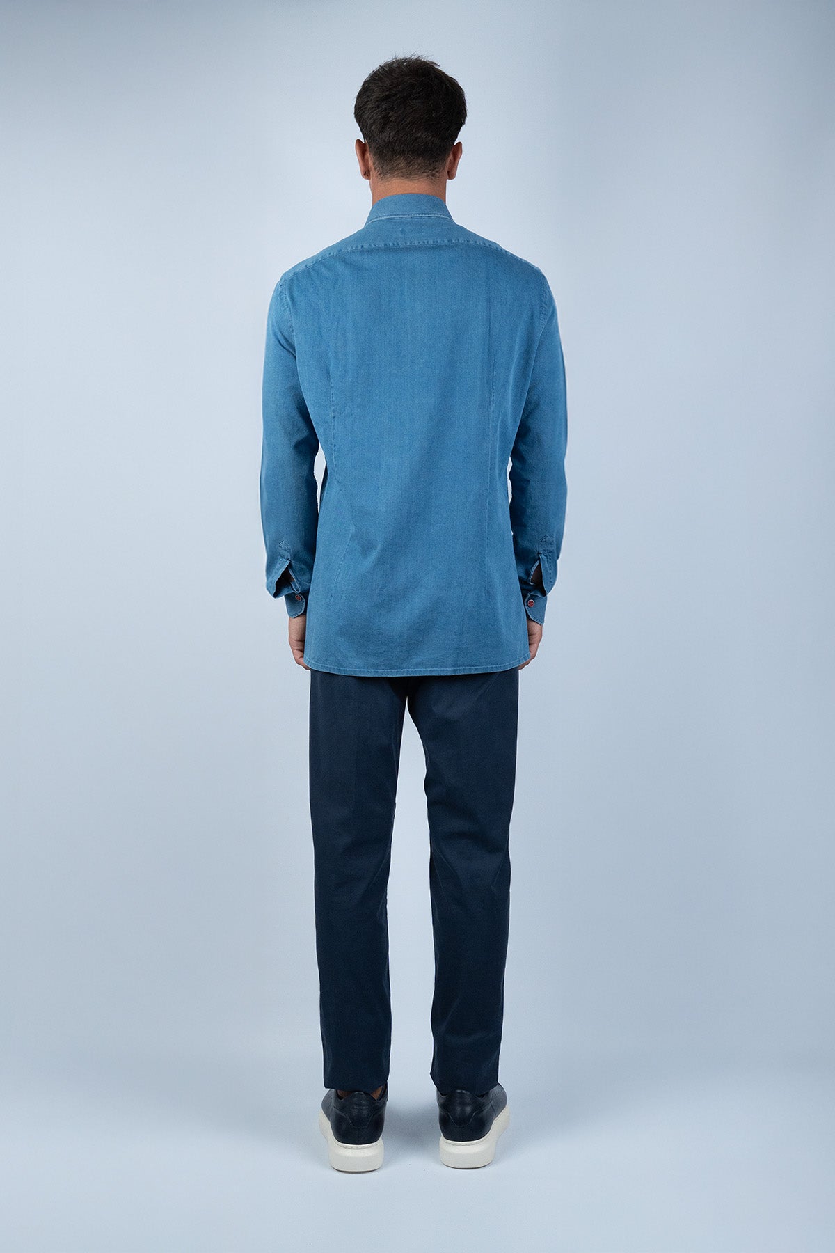 Kiton Mavi Kot Gömlek