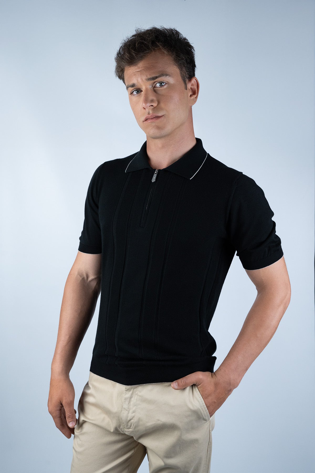 Svevo Siyah Pamuk Merserize