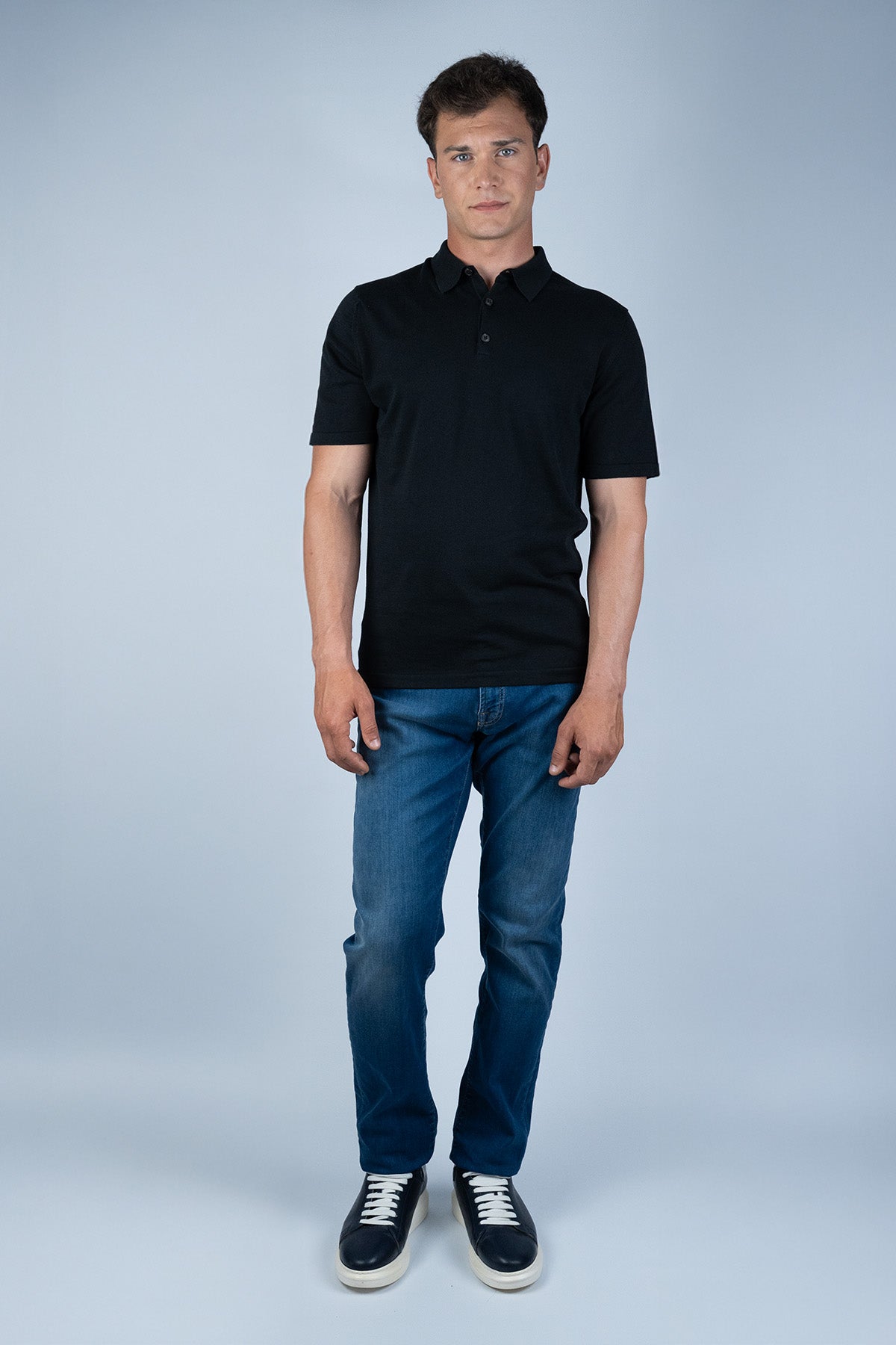 Sunspel Siyah Pamuk Triko