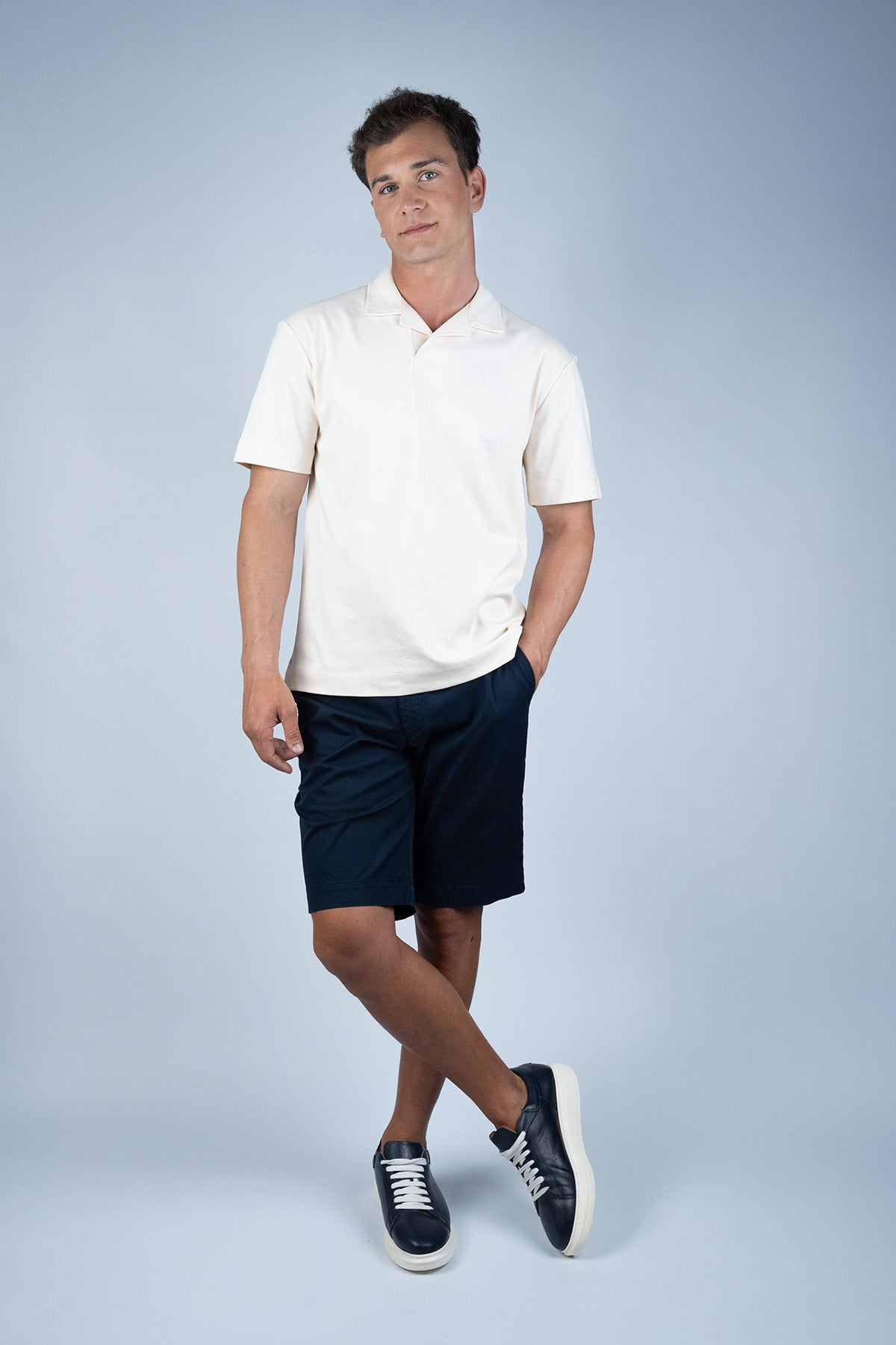 Sunspel Lacivert Pamuk Bermuda