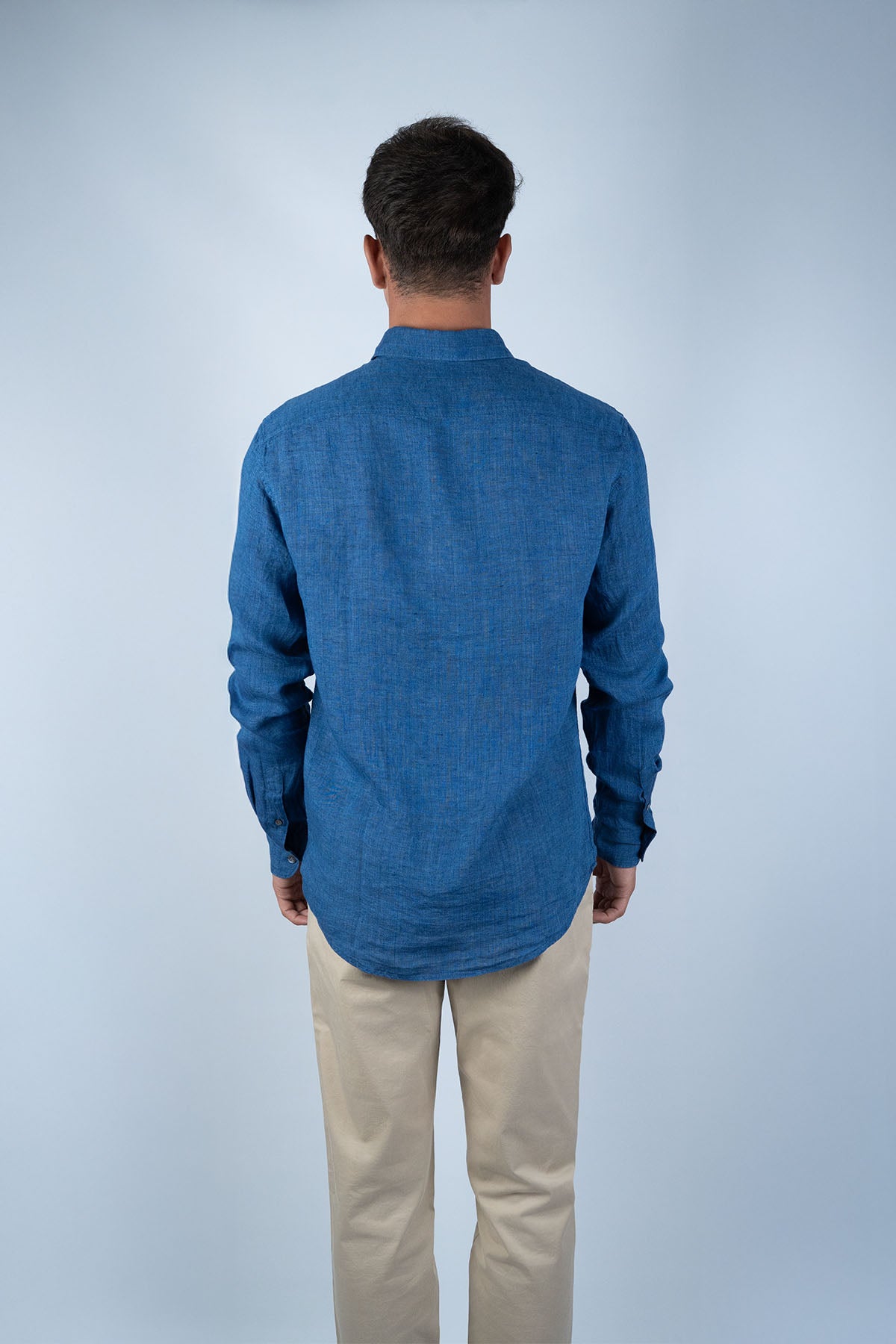 Sunspel Mavi Keten Gömlek