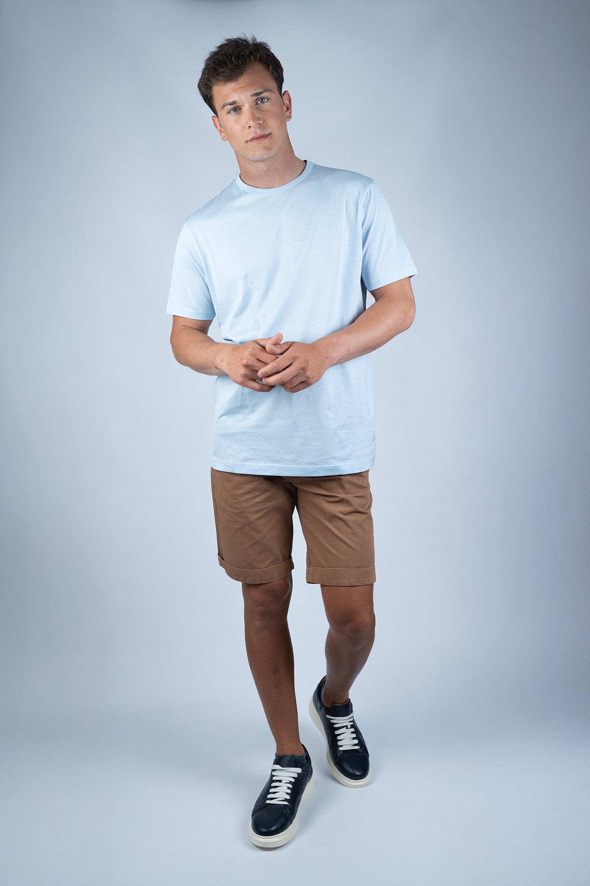 Sunspel Mavi Pamuk T-shirt