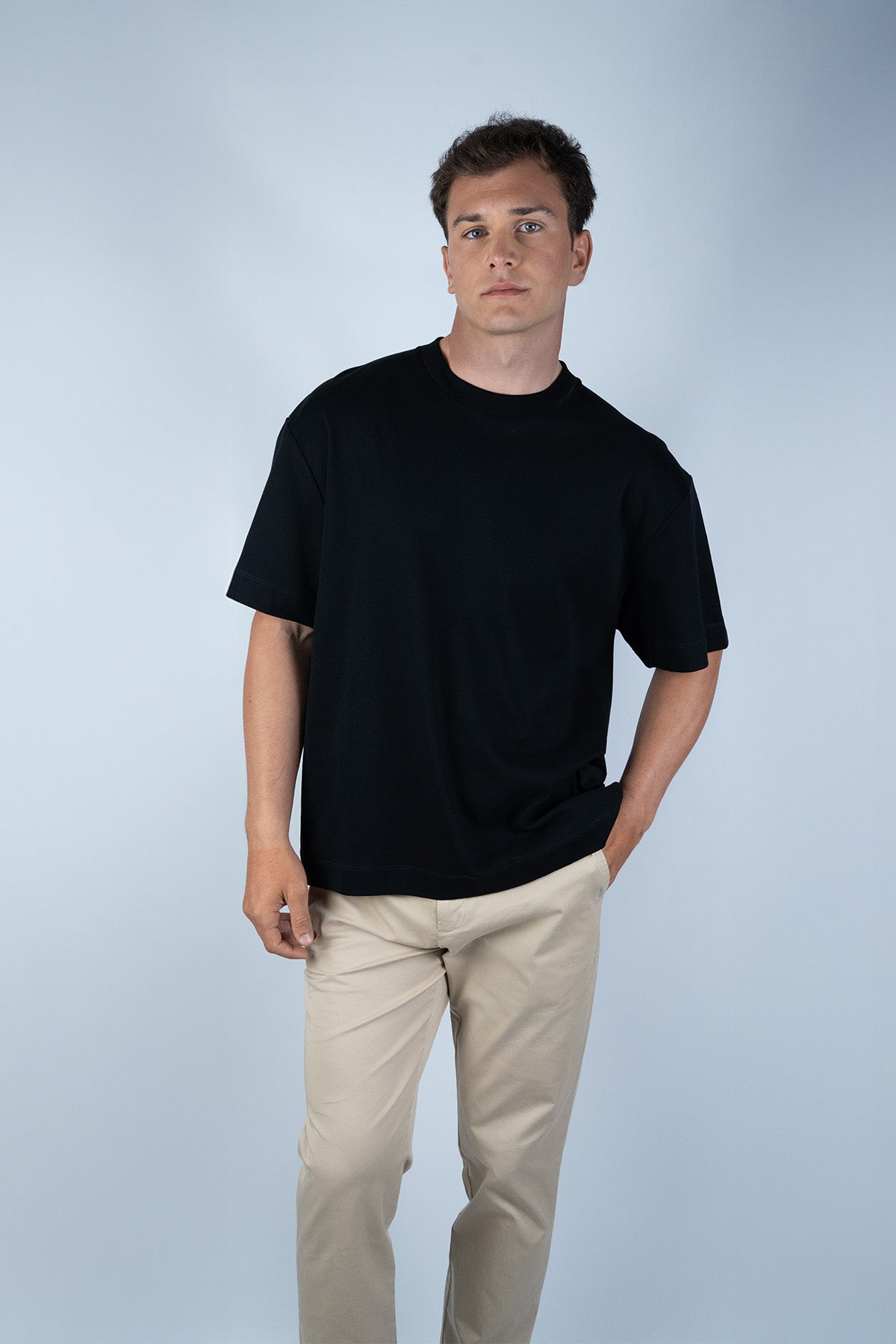 Sunspel Siyah Pamuk T-shirt