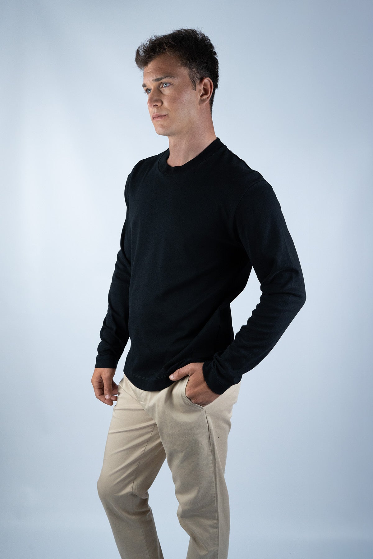 Sunspel Siyah Pamuk Sweatshirt