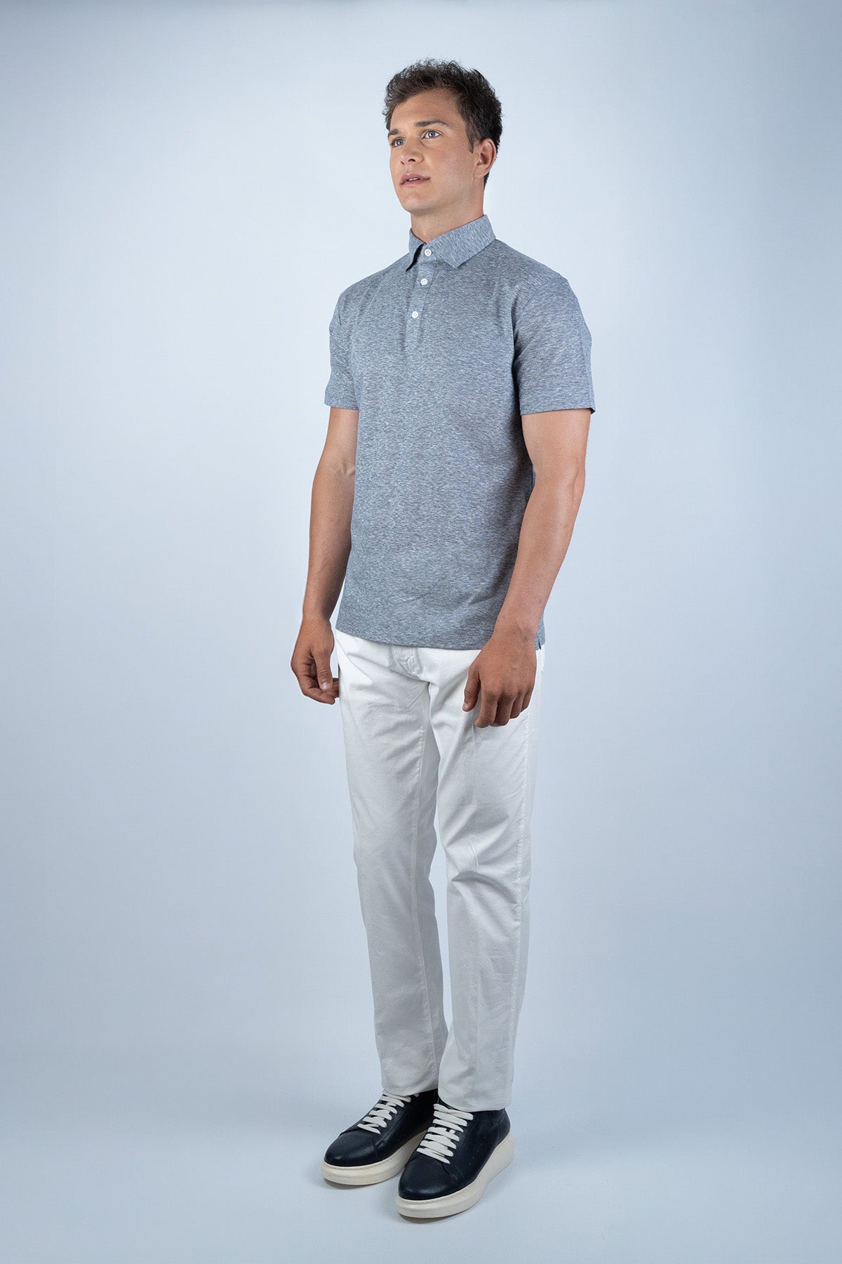 Mazzarelli Beyaz Pamuk-Keten T-shirt