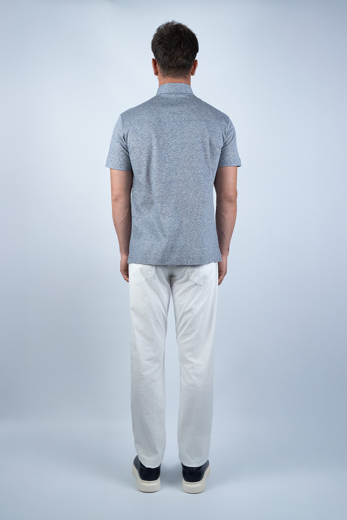 Mazzarelli Beyaz Pamuk-Keten T-shirt