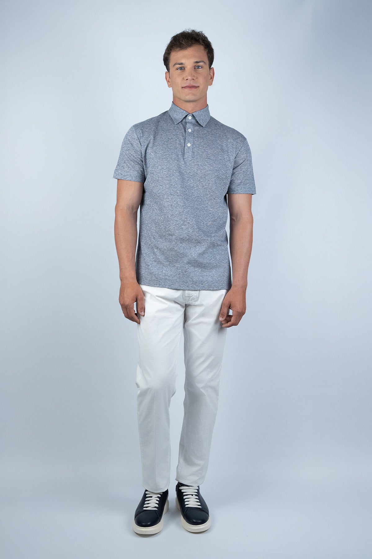 Mazzarelli Beyaz Pamuk-Keten T-shirt