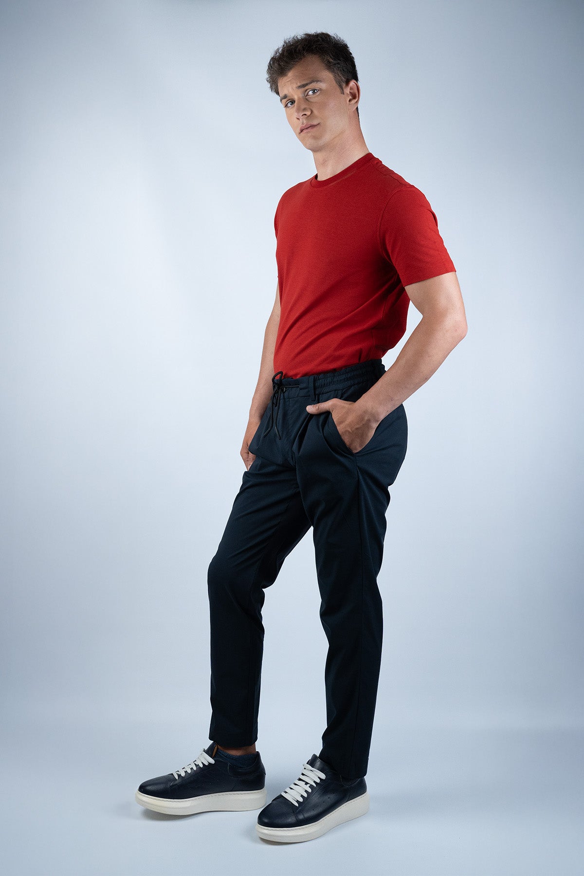 Camouflage Lacivert Koton Pantalon