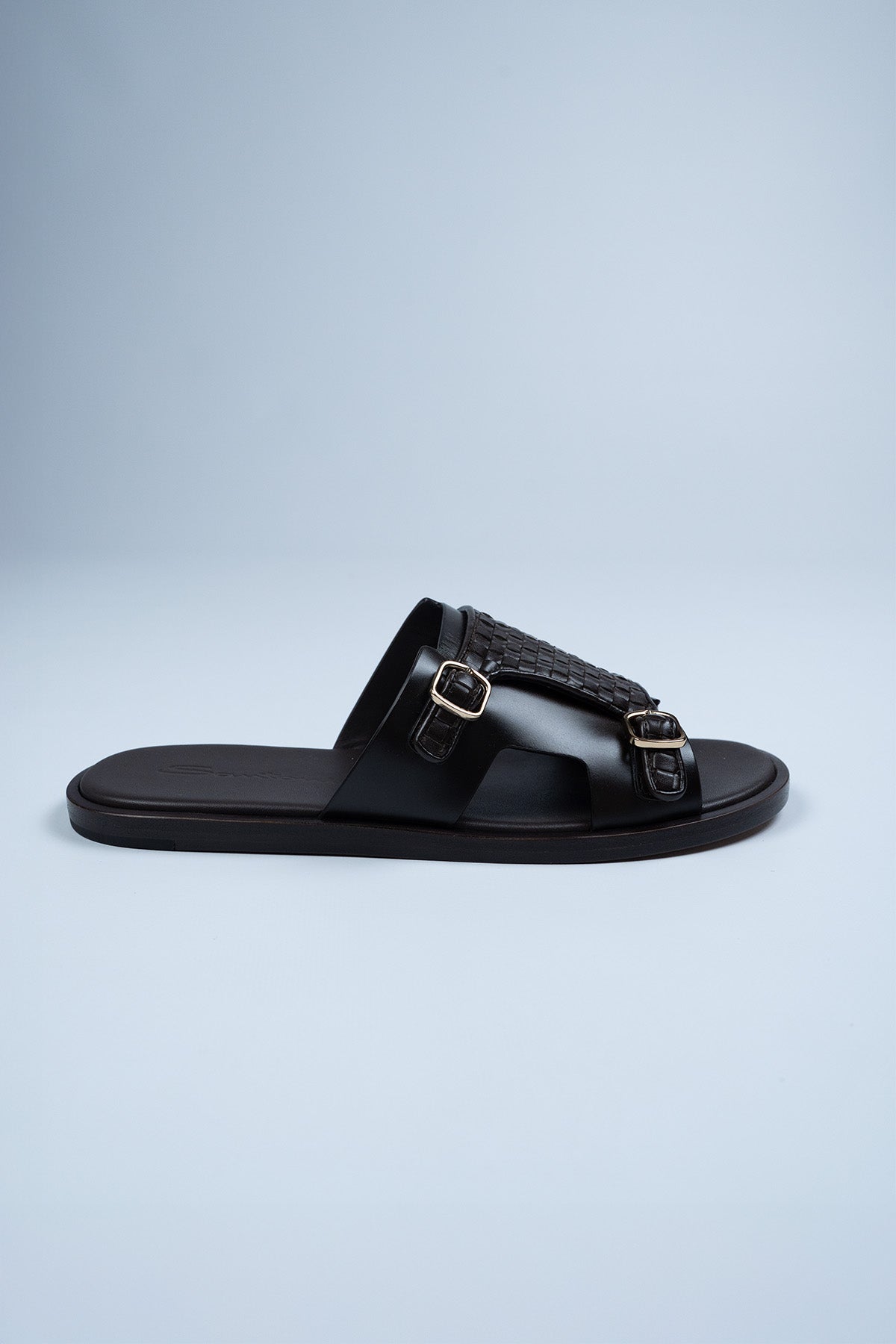 Santoni Kahverengi Deri Terlik