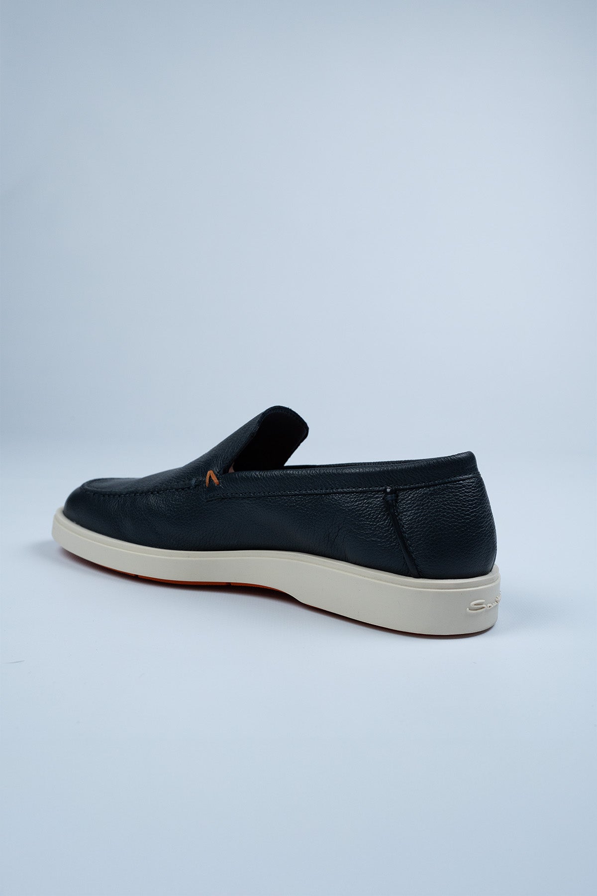 Santoni Lacivert Deri Loafer