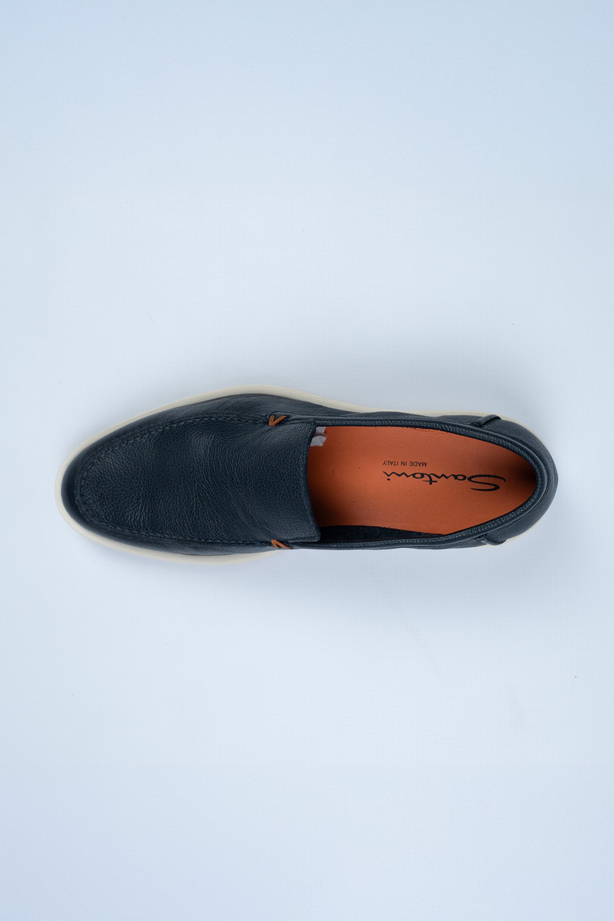 Santoni Lacivert Deri Loafer