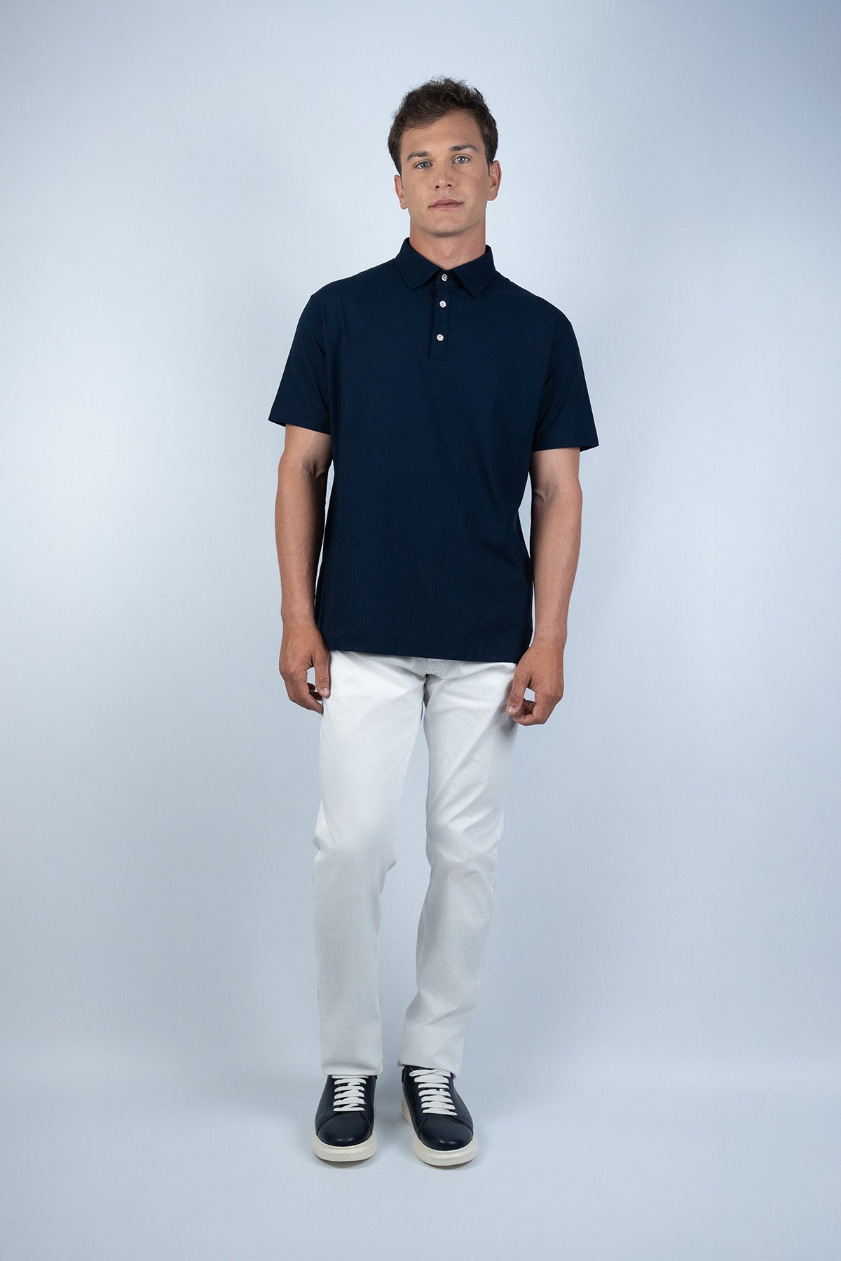 Mazzarelli Lacivert Pamuk T-shirt