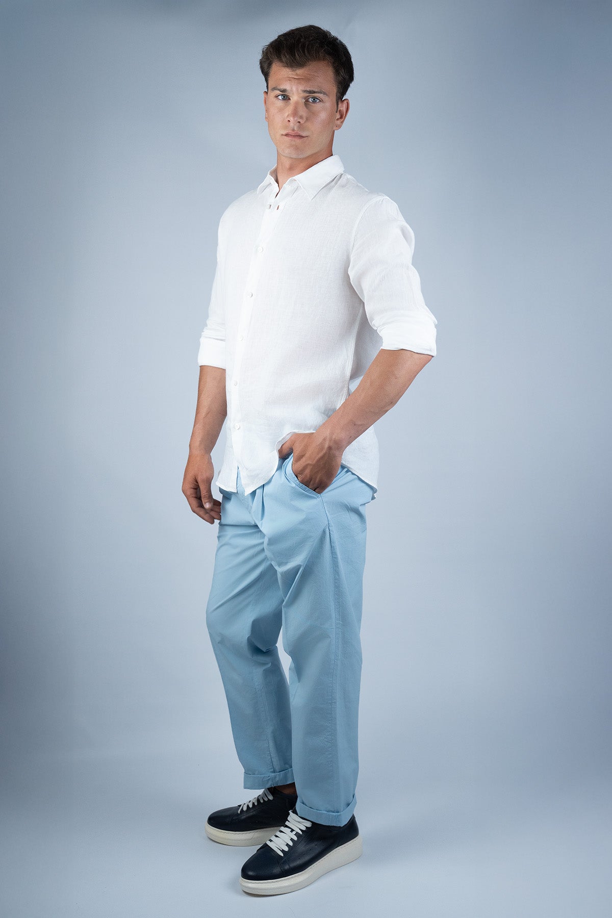 Sunspel Beyaz Keten Gömlek