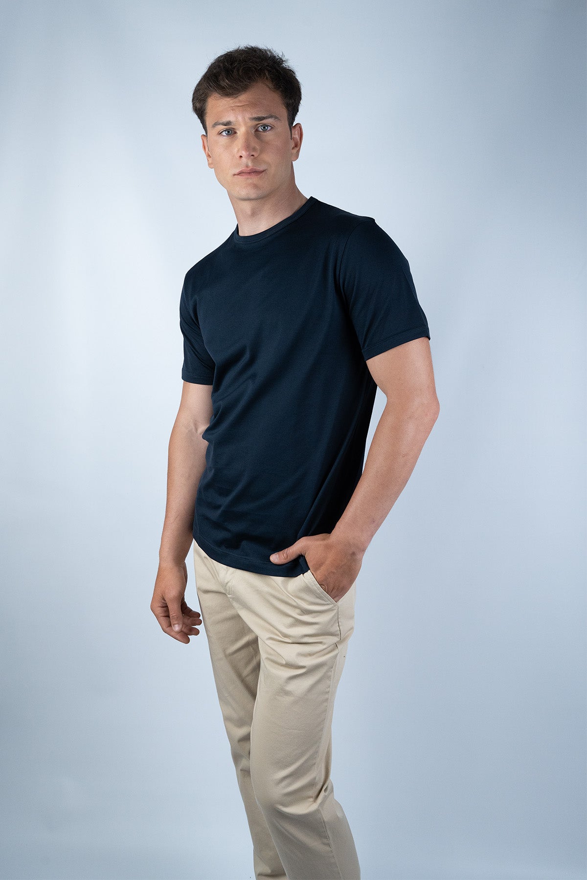 Sunspel Lacivert Pamuk T-shirt