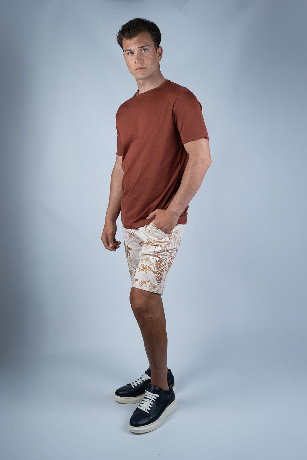 Sunspel Kahverengi Pamuk T-shirt