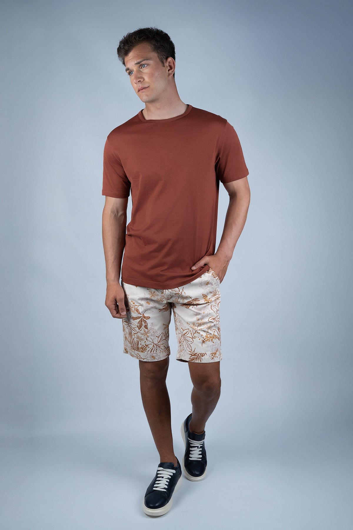 Sunspel Kahverengi Pamuk T-shirt