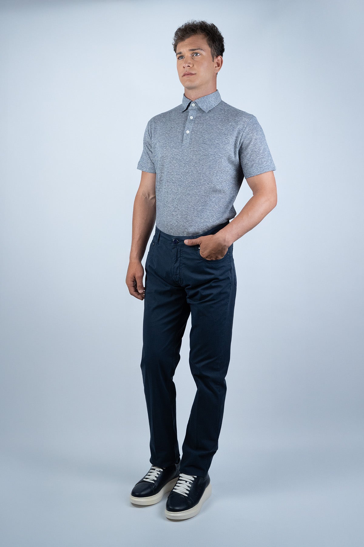 Camouflage Lacivert Koton Pantalon