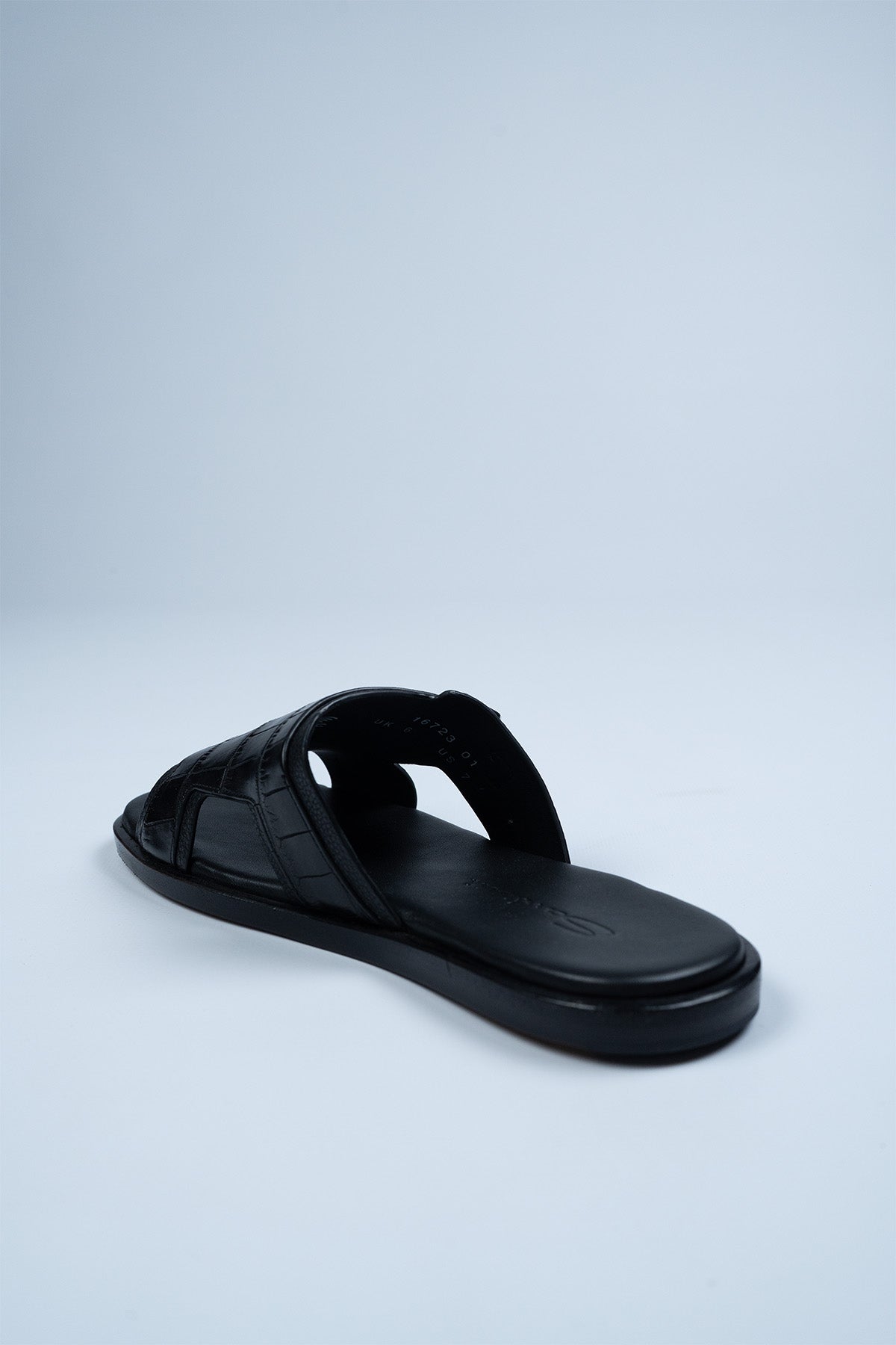 Santoni Siyah Timsah Derisi Terlik