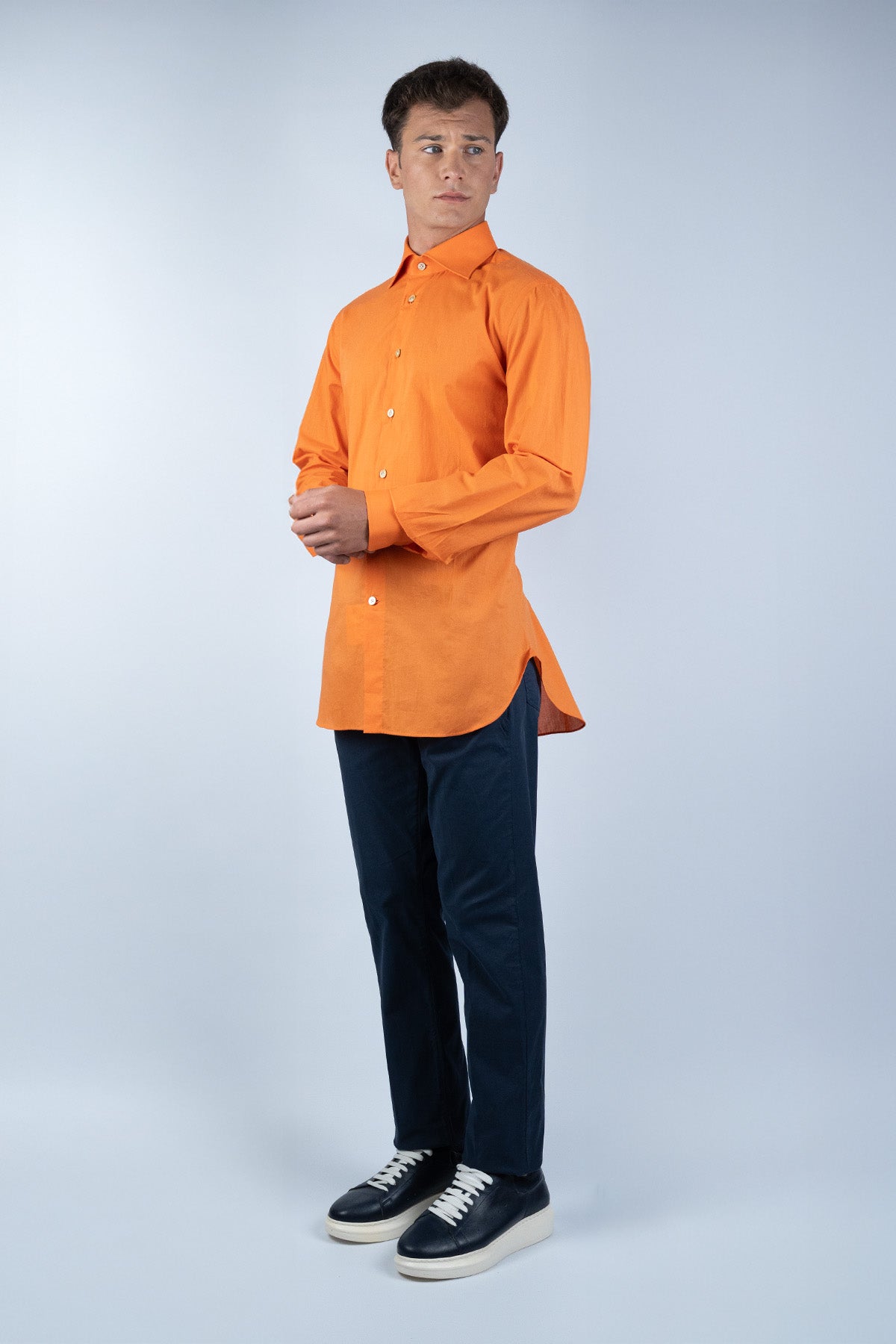 Kiton Turuncu Pamuk Gömlek