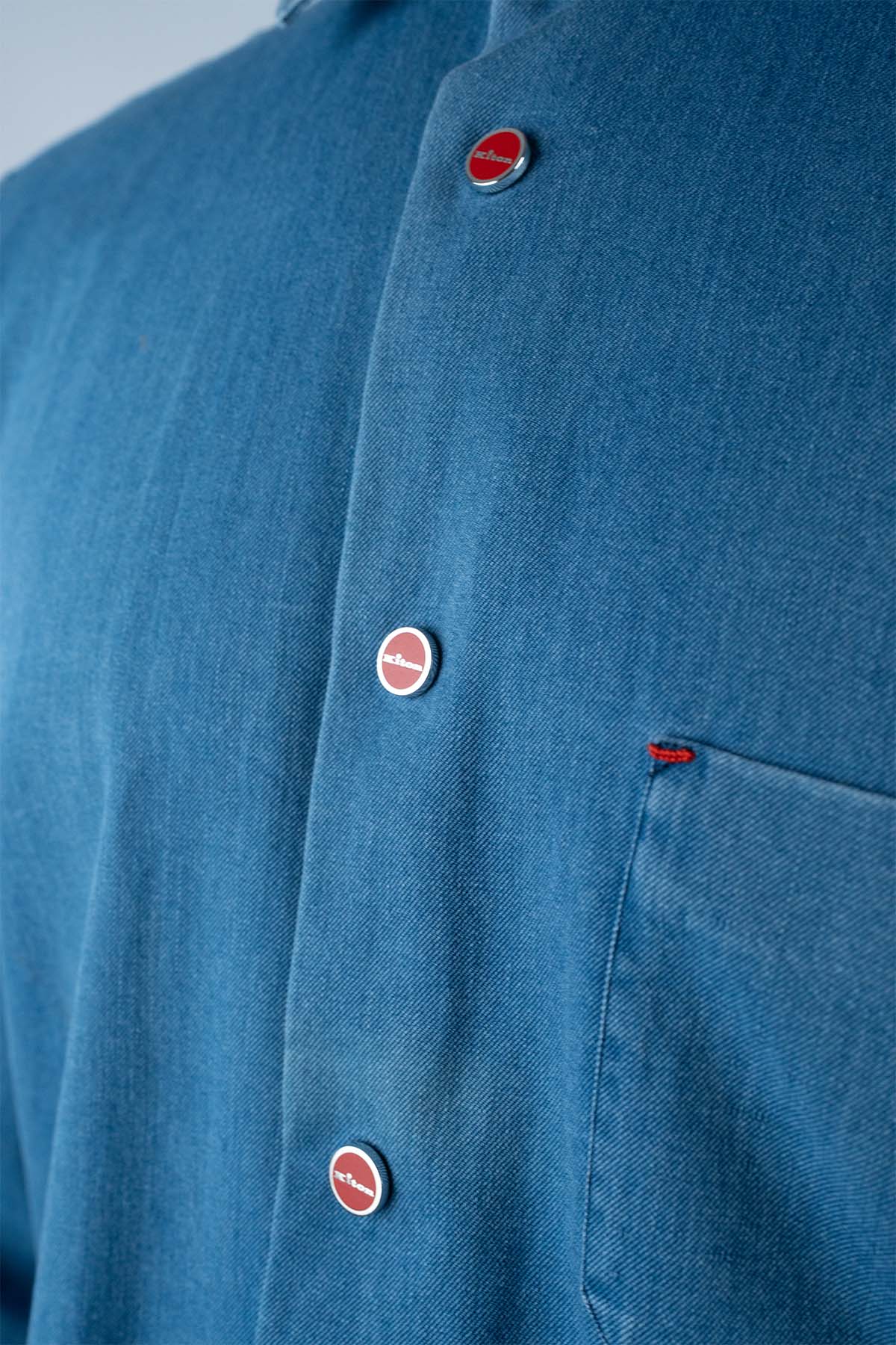Kiton Mavi Kot Gömlek