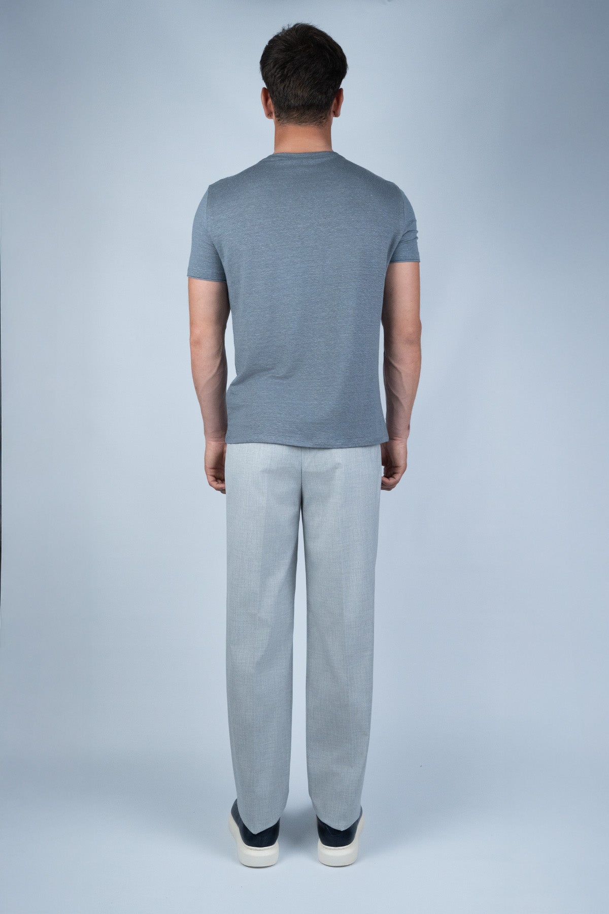 Kiefermann Gri Keten T-shirt