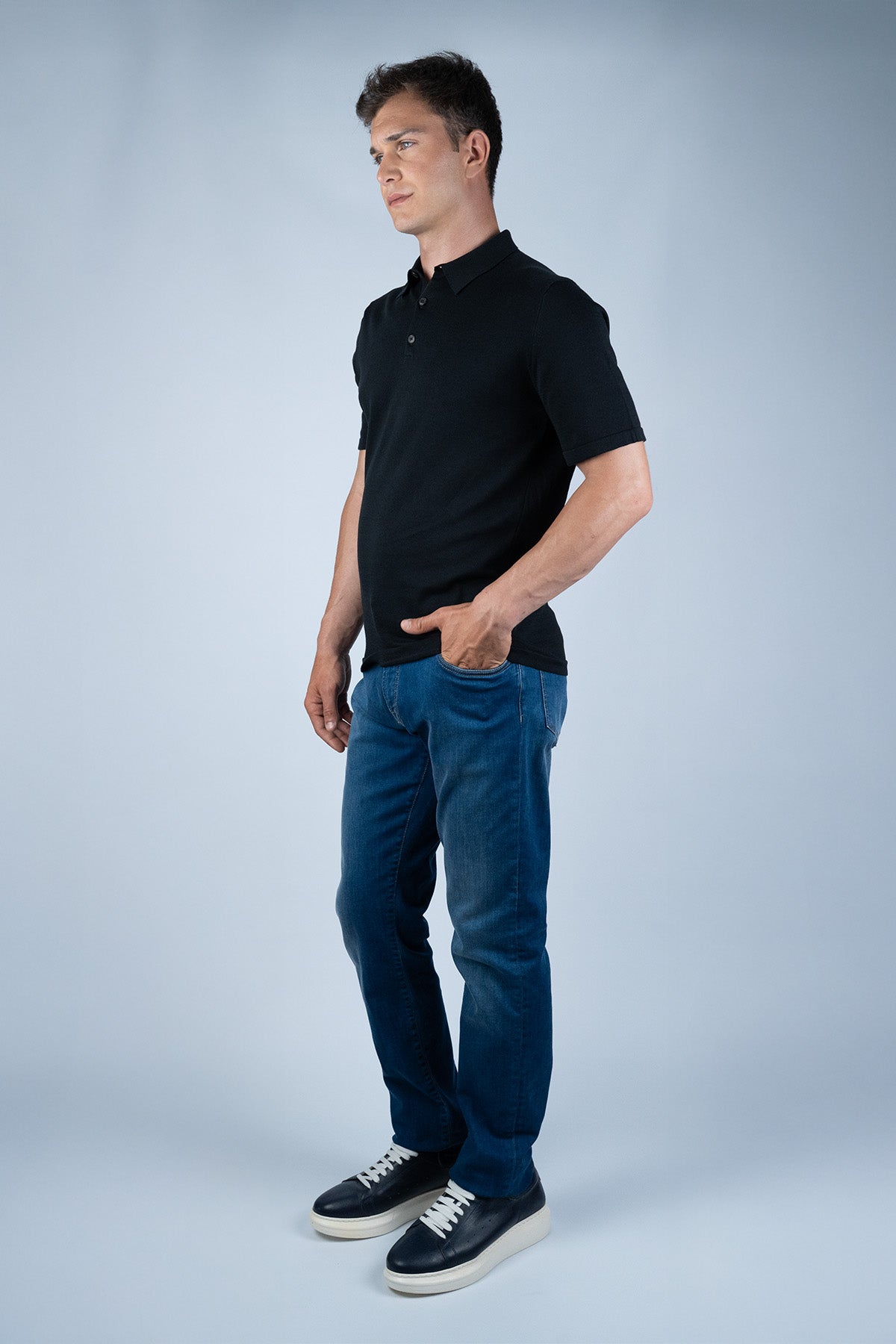 Sunspel Siyah Pamuk Triko