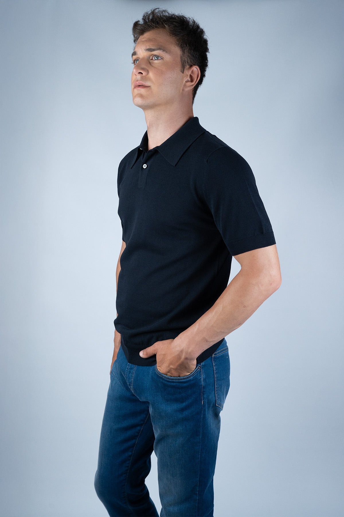 Sunspel Siyah Pamuk Triko