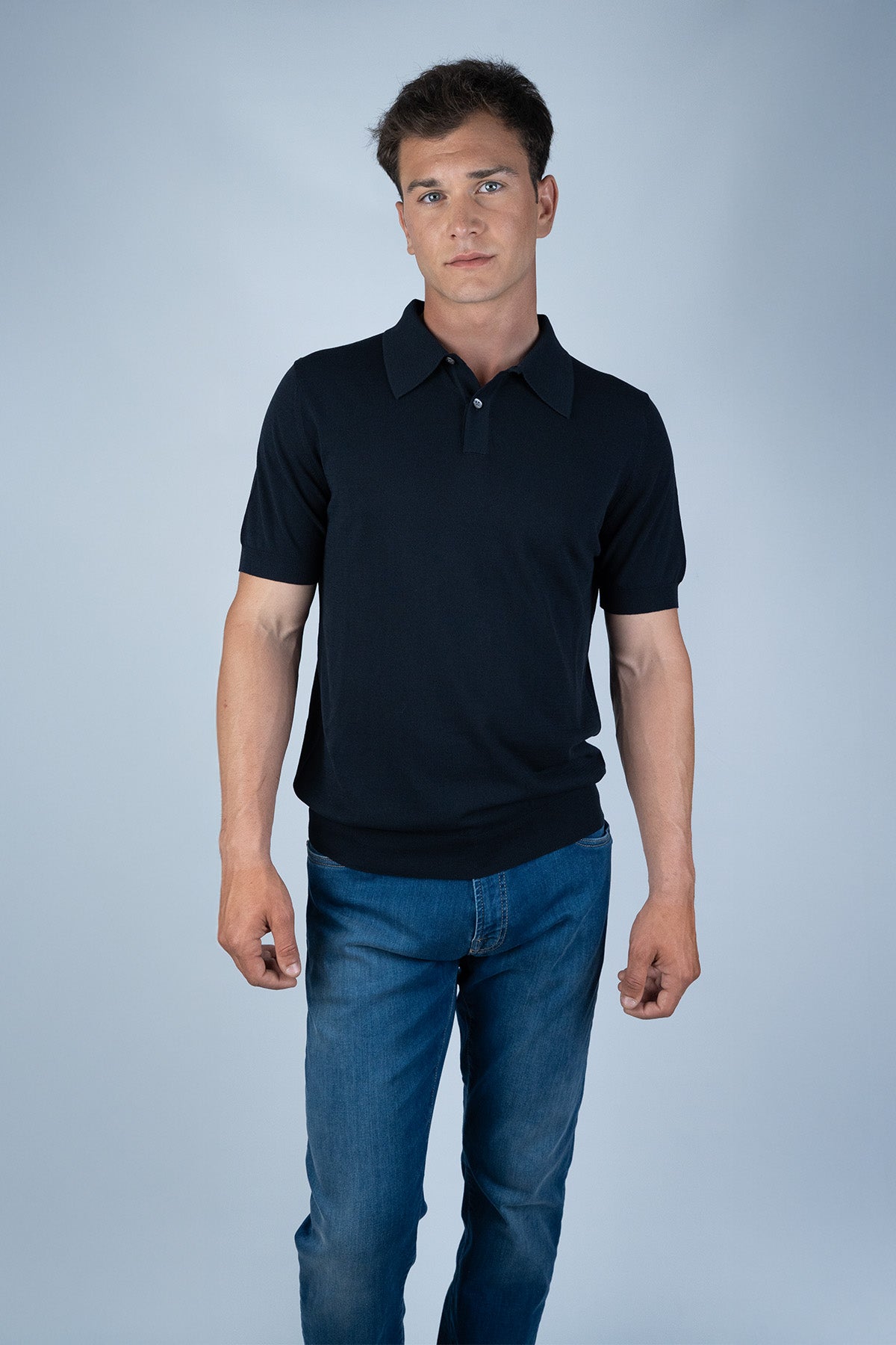 Sunspel Lacivert Pamuk Triko