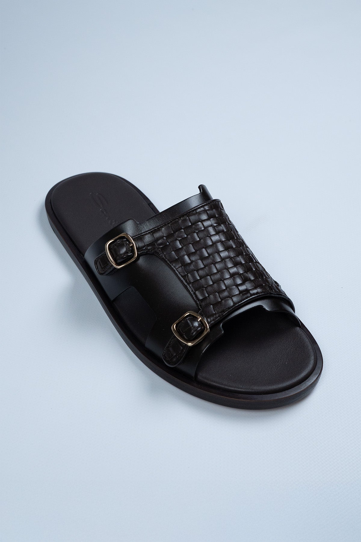 Santoni Kahverengi Deri Terlik