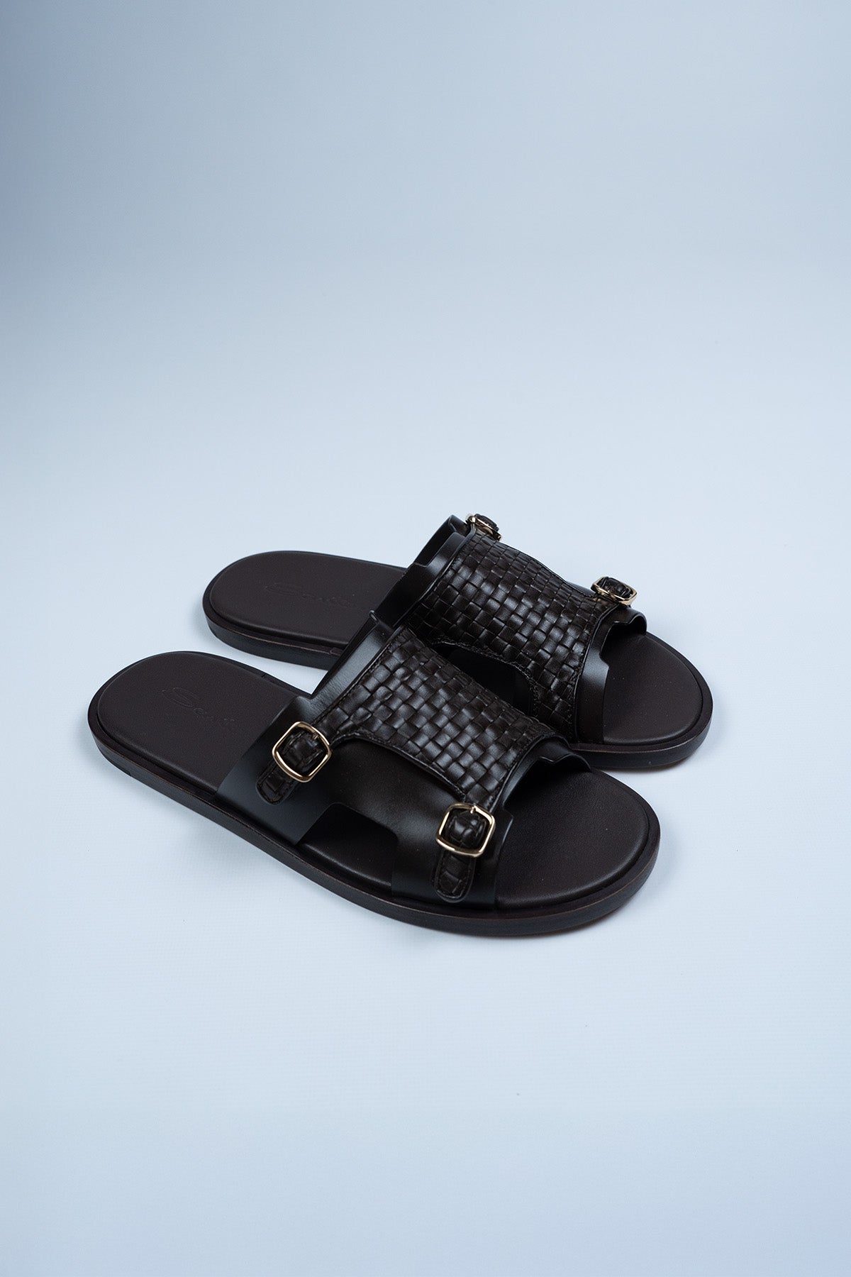 Santoni Kahverengi Deri Terlik